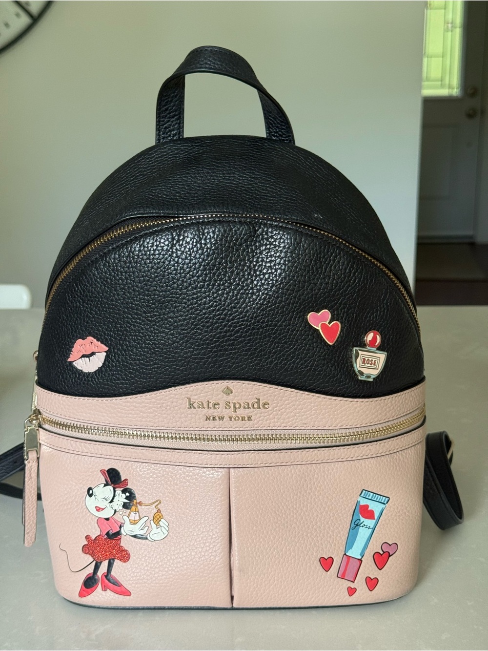 kate spade Black & Blush Minnie Mouse Peppy Mini Backpack